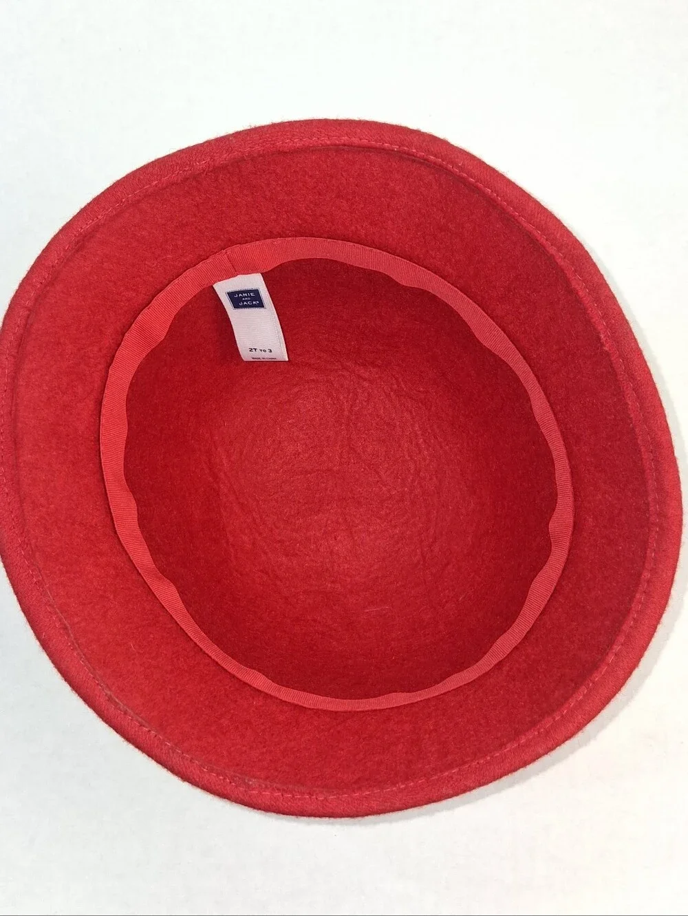 Janie and Jack Red Wool Blend Cloche Bucket Hat 2T/3